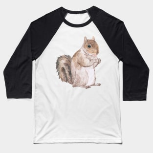 Watercolor Squirrel Baseball T-Shirt